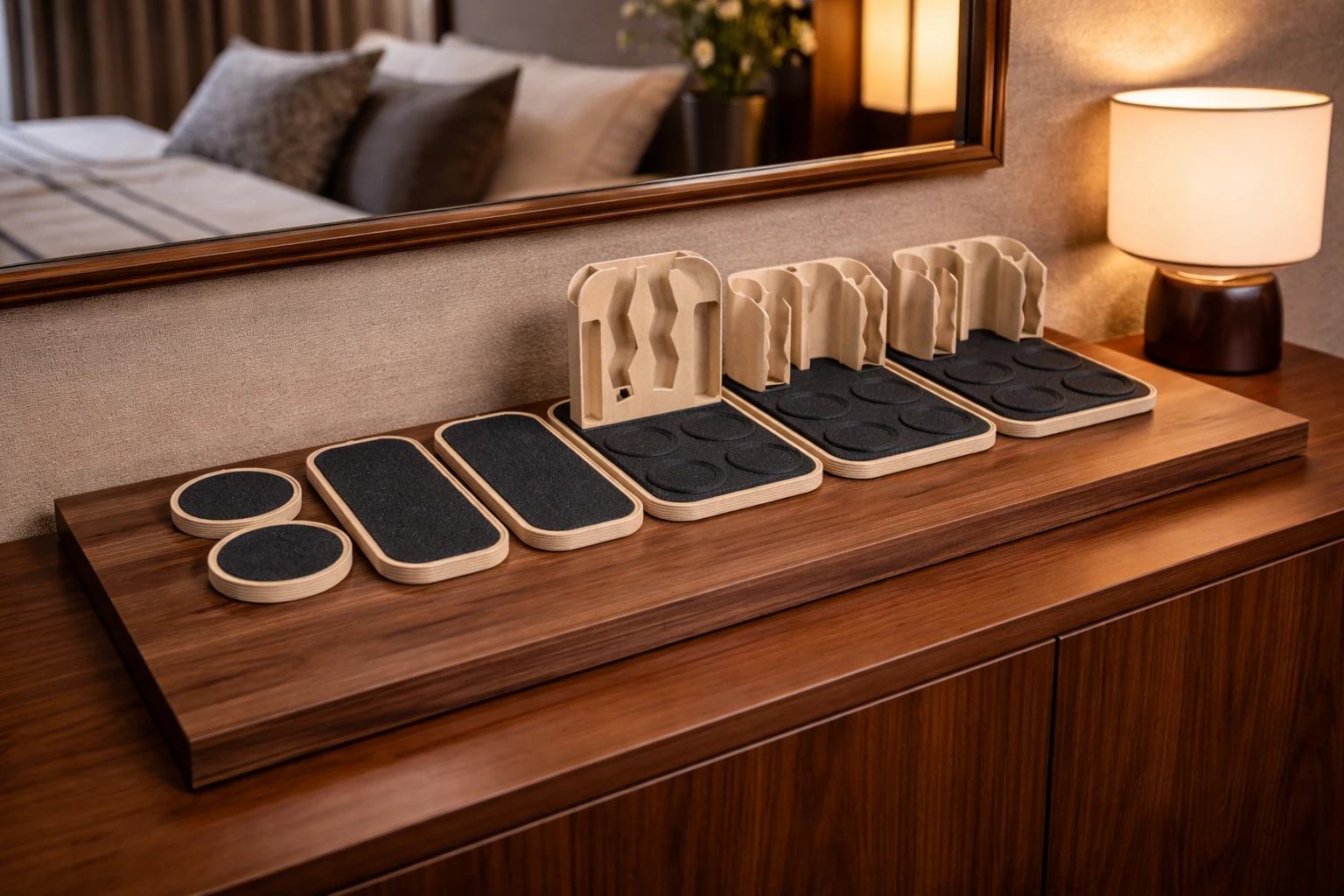 Organizadores modulares en ambiente elegante del Hotel Bohemia