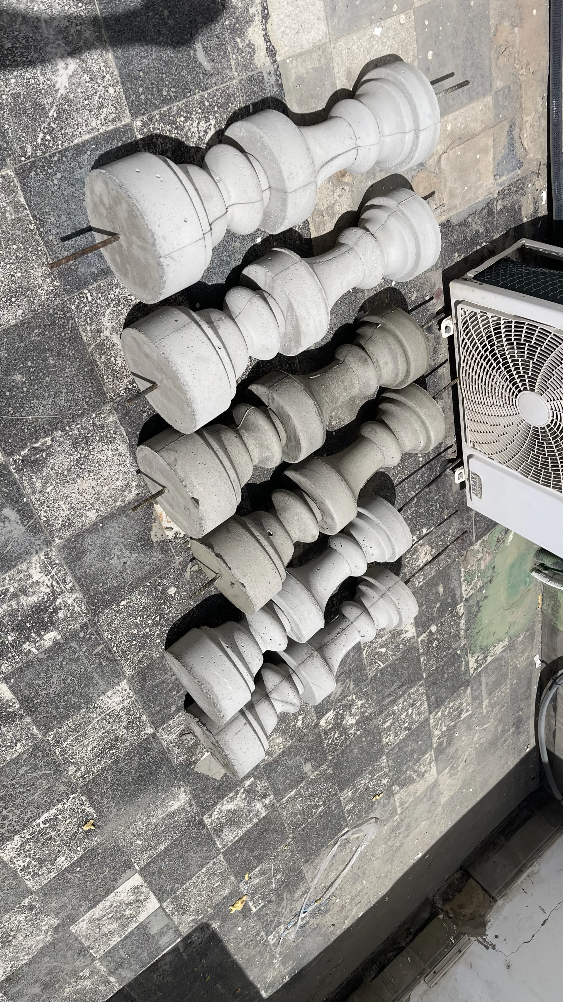 Balaustre de edificio histórico, proceso de digitalización
